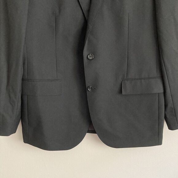 J Crew Blazer Mens 44L Black Ludlow Double Breasted Loro Piana Super 120 Wool - Picture 4 of 8